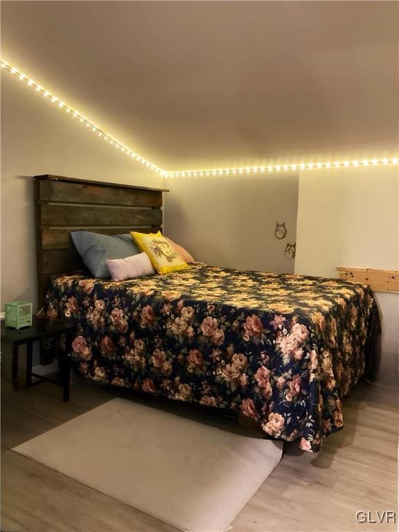 bedroom featuring wood finished floors