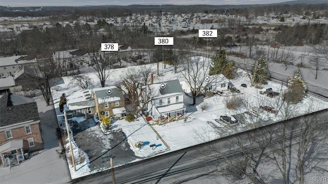 view of snowy aerial view