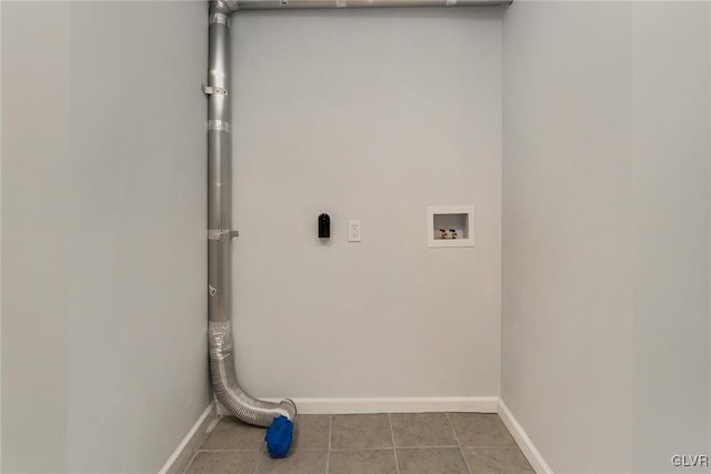 laundry room featuring light tile patterned flooring, washer hookup, and hookup for an electric dryer