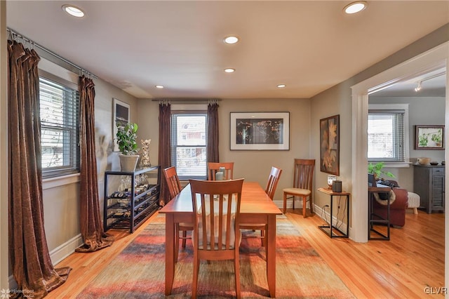 dining room featuring light wood-type flooring