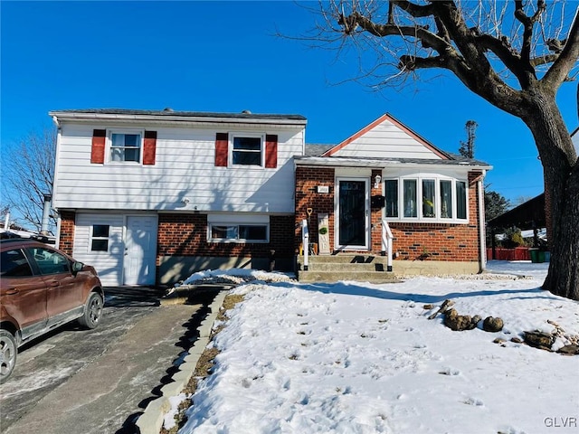 view of split level home