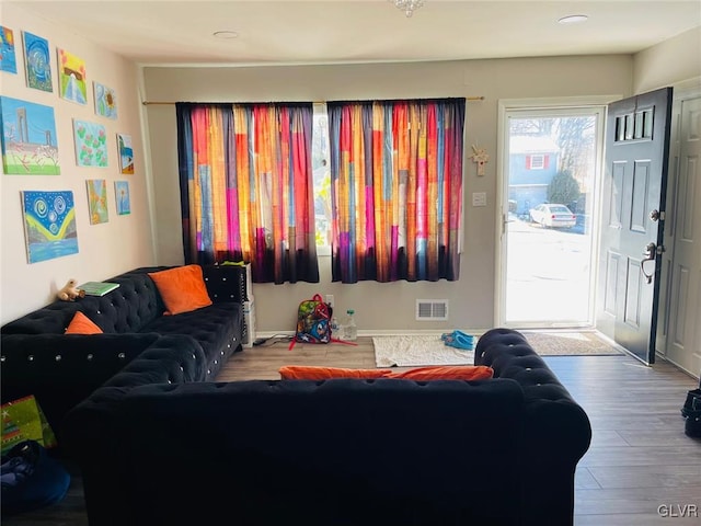 living room featuring hardwood / wood-style floors