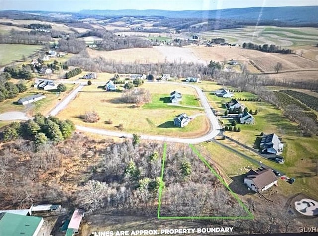 bird's eye view featuring a rural view