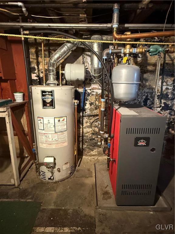 utility room with water heater