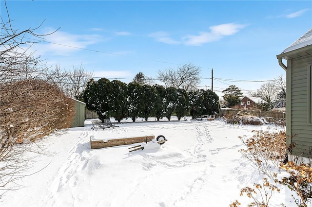 view of snowy yard