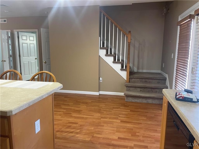 kitchen featuring light hardwood / wood-style floors