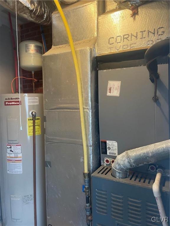 utility room featuring electric water heater