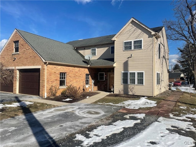 view of property with a garage