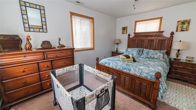 view of carpeted bedroom