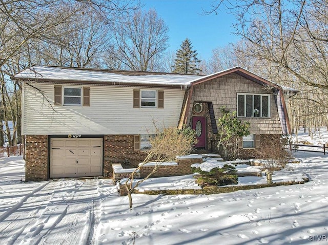 view of front facade with a garage