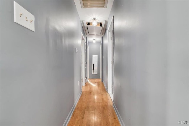 hall featuring light hardwood / wood-style floors