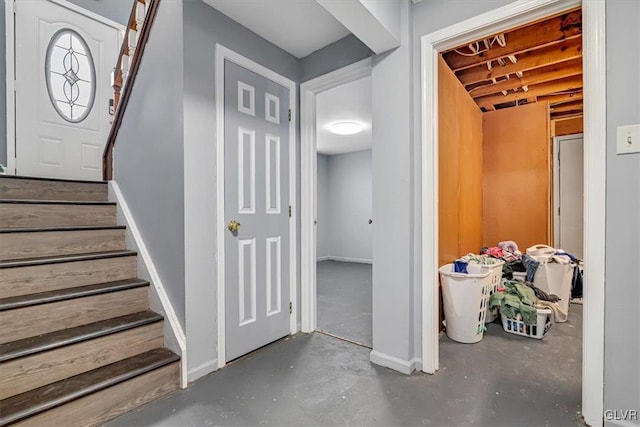 interior space featuring concrete flooring