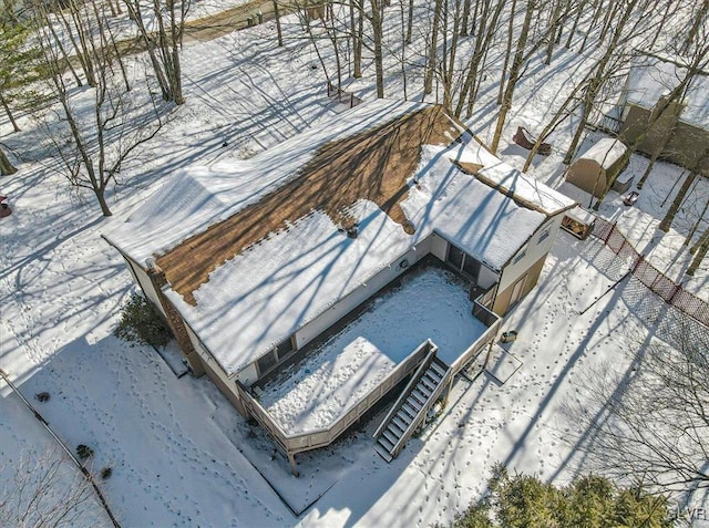 view of snowy aerial view