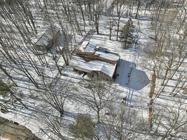 view of snowy aerial view