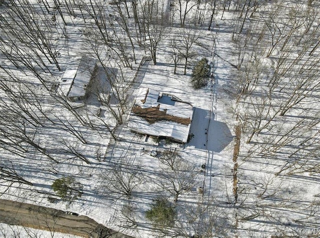 view of snowy aerial view