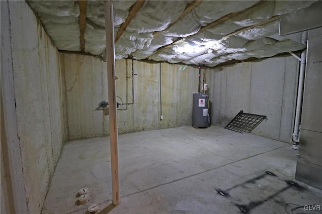 basement with electric water heater