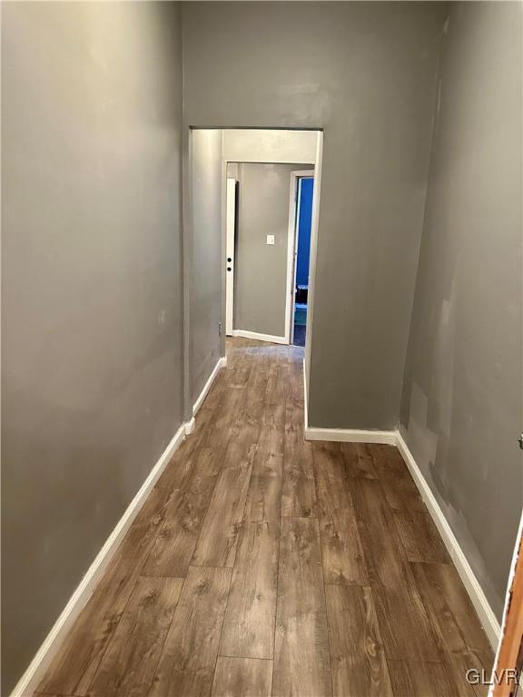 38 12th St, Allentown City, PA 18101 - hallway with hardwood / wood-style flooring and baseboards