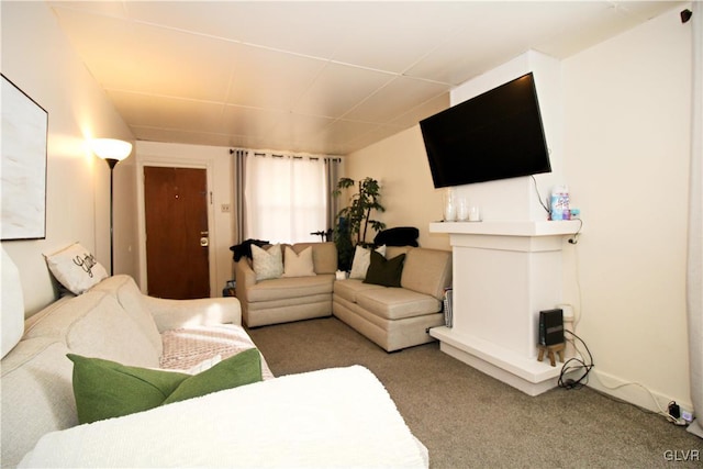 living room with carpet floors