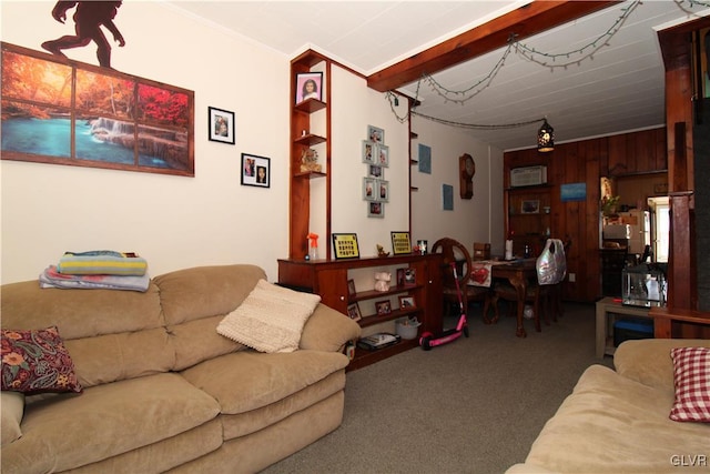 living room featuring carpet flooring