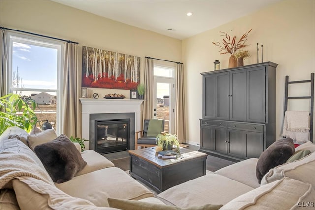 living room with plenty of natural light