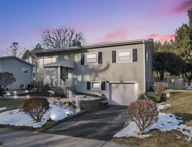 view of front facade with a garage