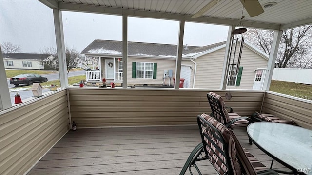 deck featuring ceiling fan