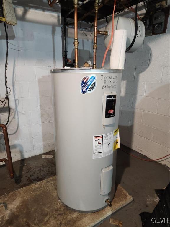 utilities featuring electric water heater