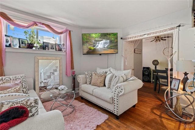 living room featuring hardwood / wood-style flooring