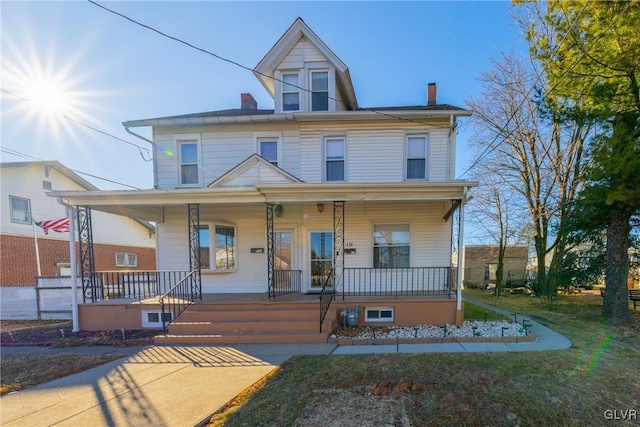 view of front of house with covered porch