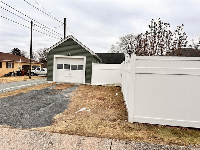 view of garage