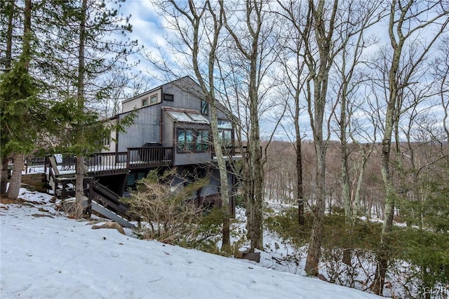 exterior space with a wooden deck