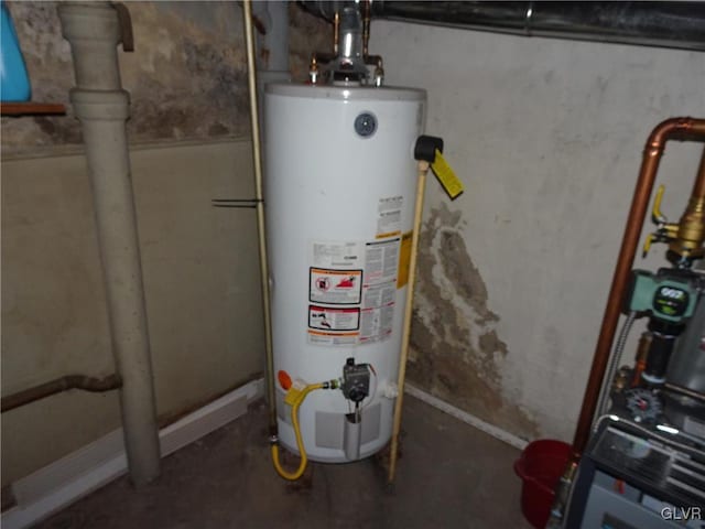 utilities featuring gas water heater