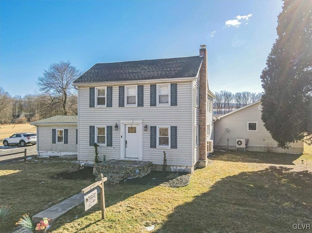 colonial house with a front yard