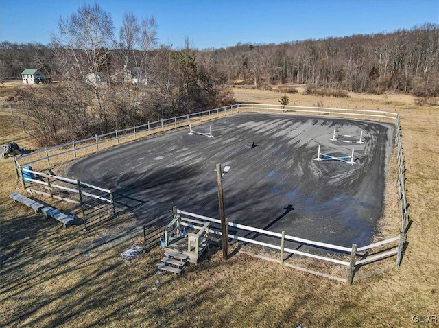 drone / aerial view with a rural view