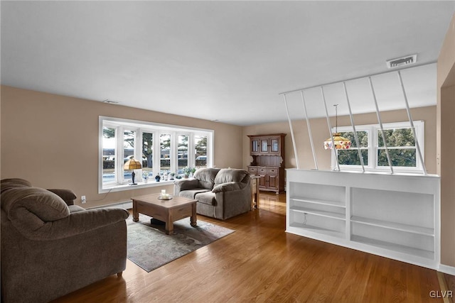 living room featuring wood-type flooring