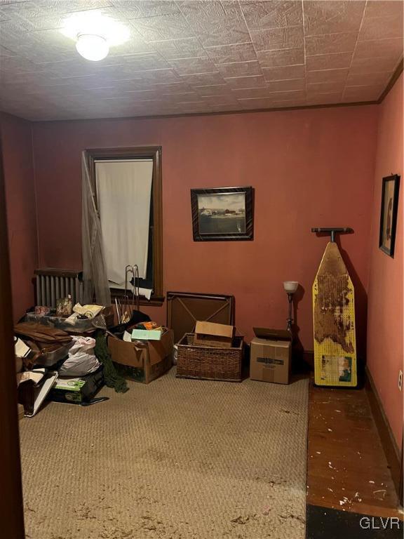 miscellaneous room with carpet flooring