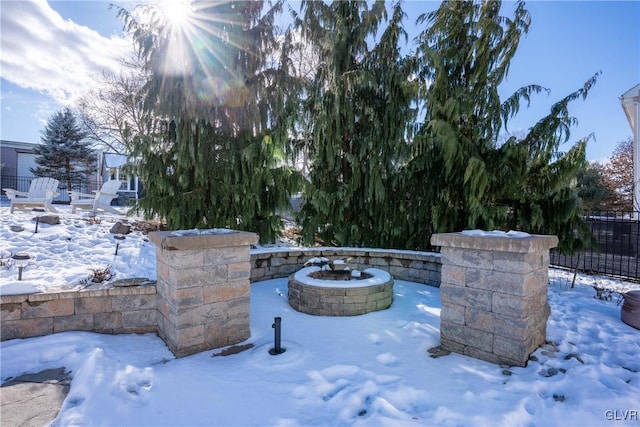 details featuring an outdoor fire pit