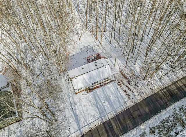 view of snowy aerial view