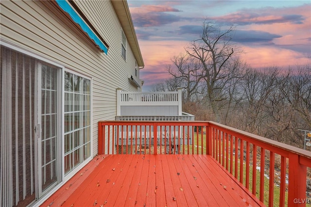 view of deck at dusk