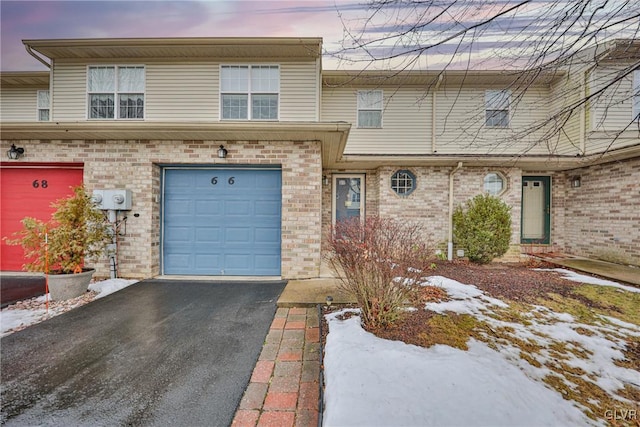 view of property featuring a garage