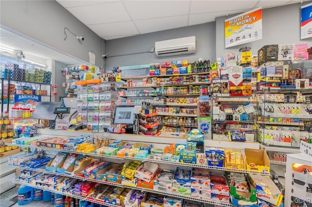 pantry with an AC wall unit