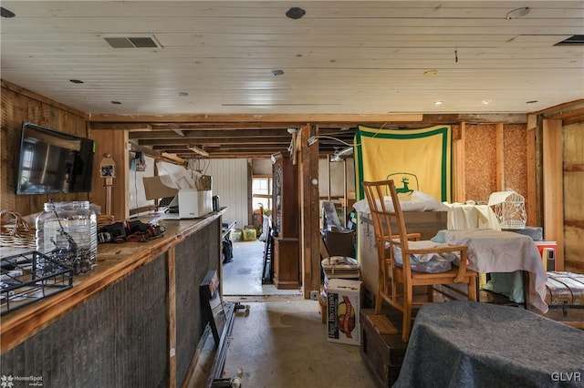 misc room featuring wood ceiling