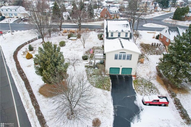 view of snowy aerial view