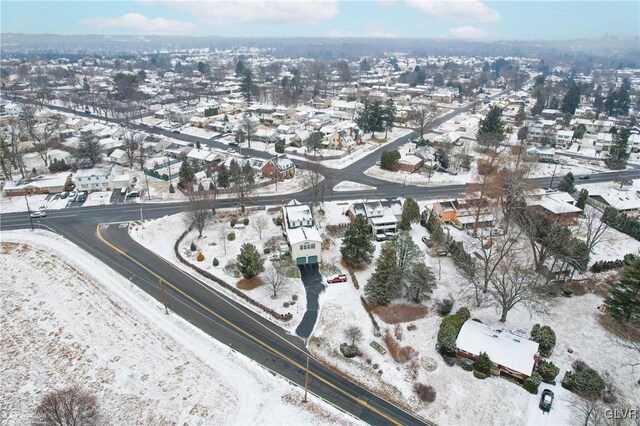 view of snowy aerial view