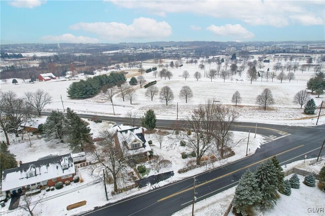 view of snowy aerial view