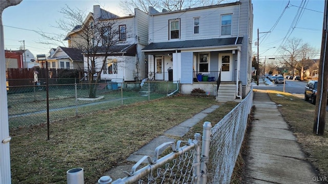 view of front of home featuring covered porch