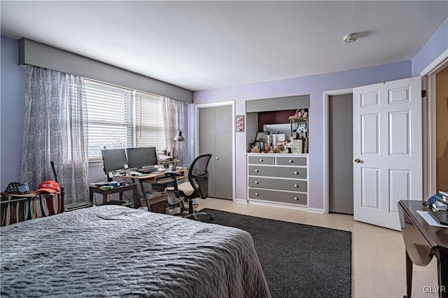 bedroom with wood-type flooring