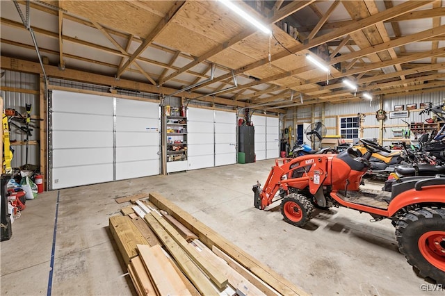 garage with water heater