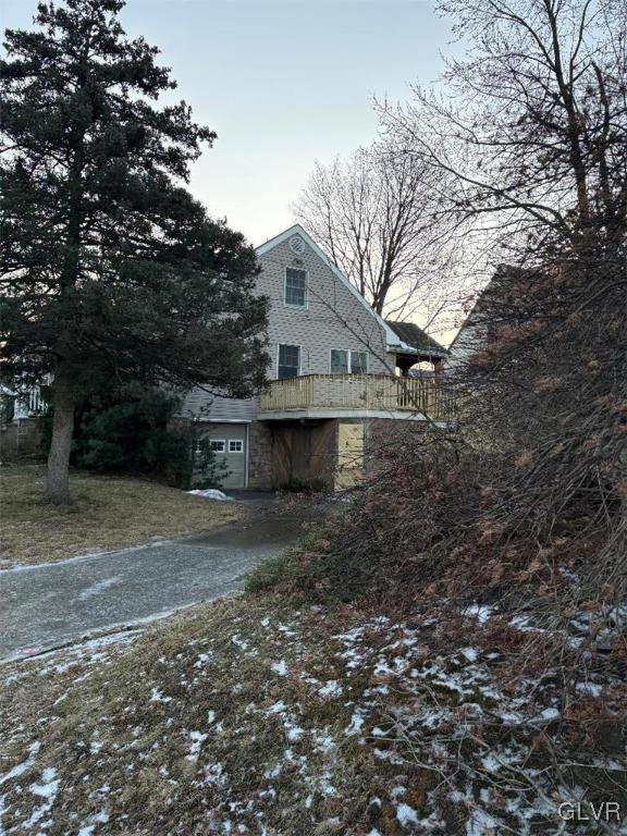 view of snow covered exterior