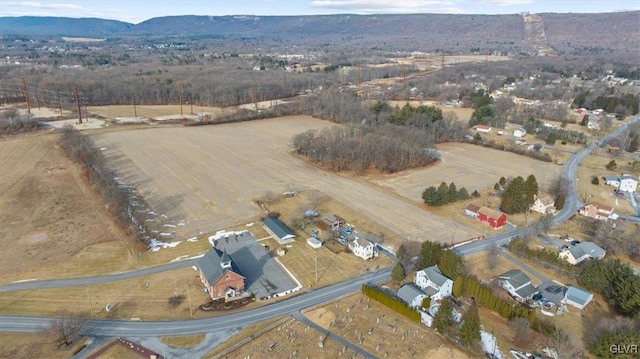 drone / aerial view with a mountain view